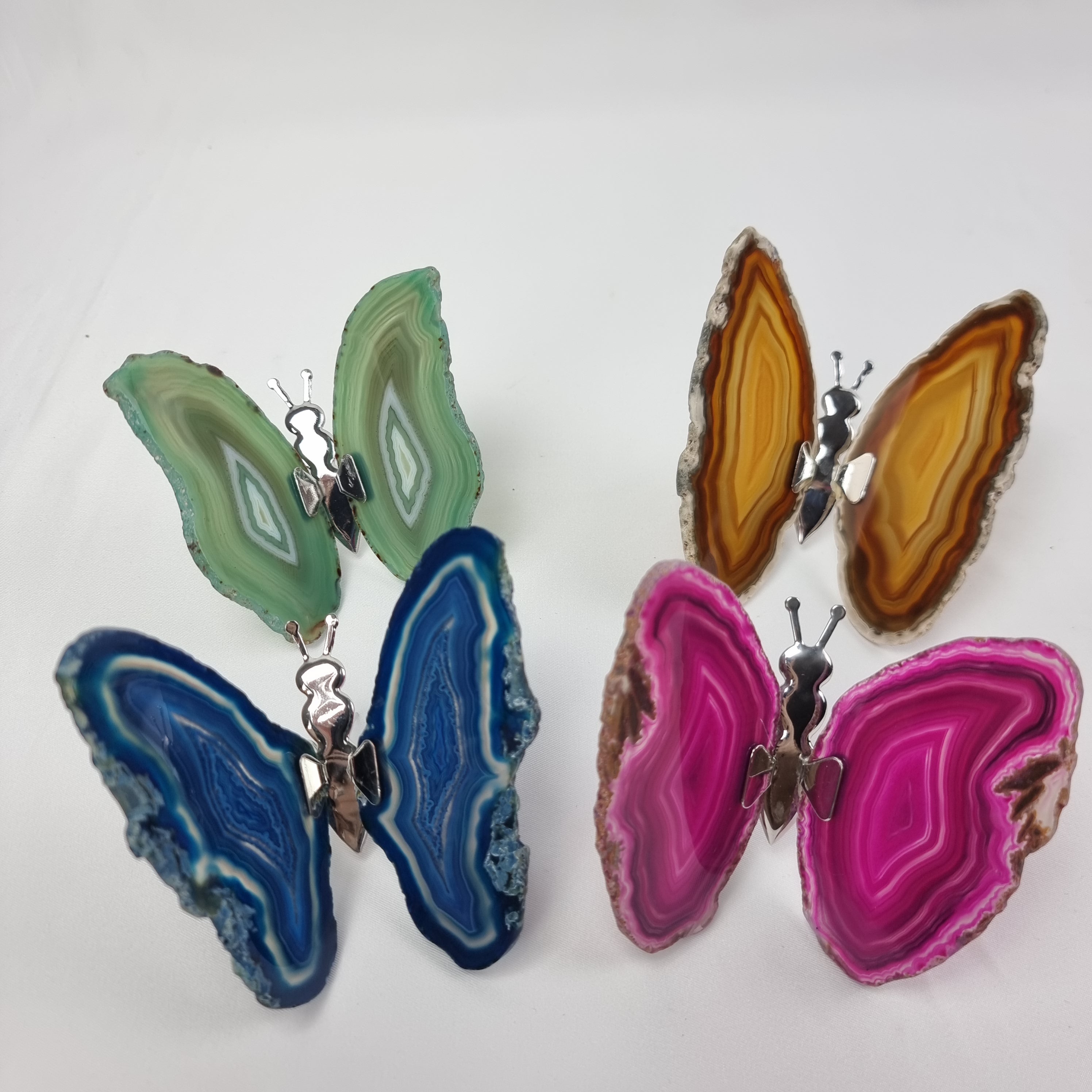 Agate Wings Butterfly set of 4 pieces, Agate Slice Butterfly, size 3 to 4 inches, available in different colors