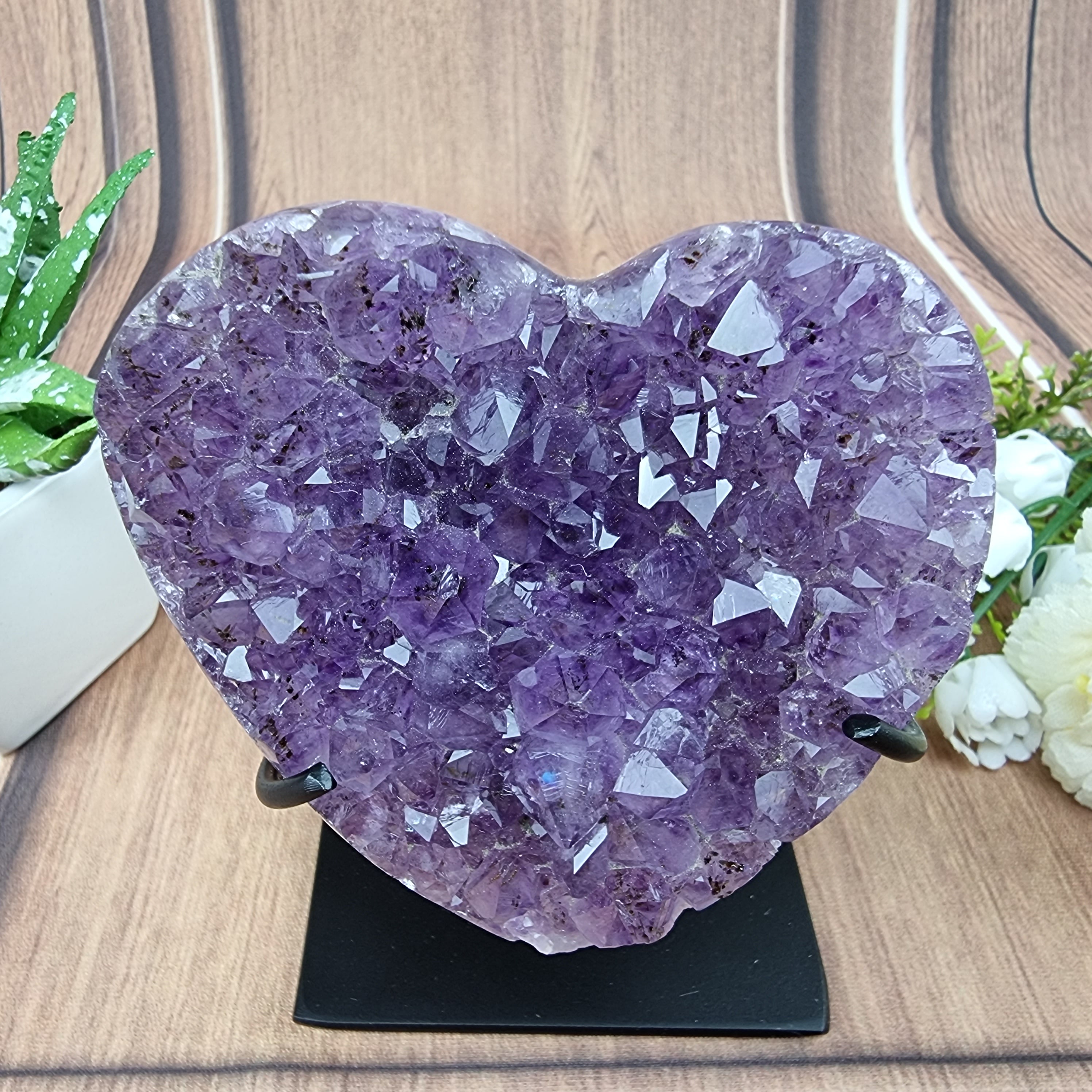 Amethyst Hearts on an Iron Stand - Super Extra, For your Choice