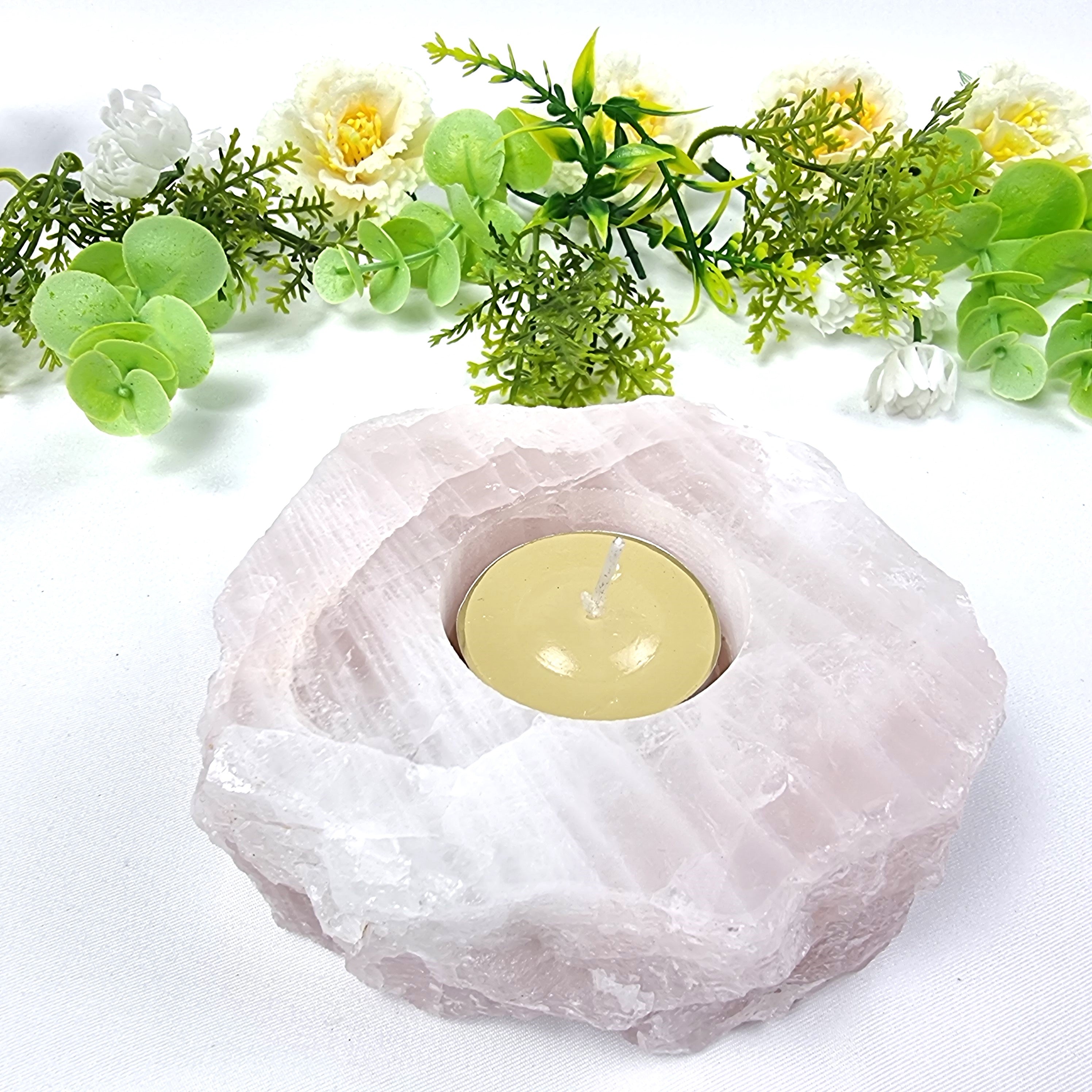 Quartz Candle Holder - Raw Quartz Tealight Candle Holder - Cluster Candle Holder