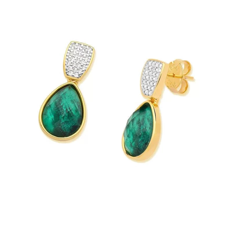 Gold Plated and White Rhodium Earring