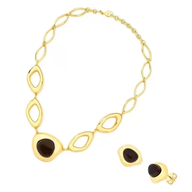 Gold Plated Necklace and Earring Set