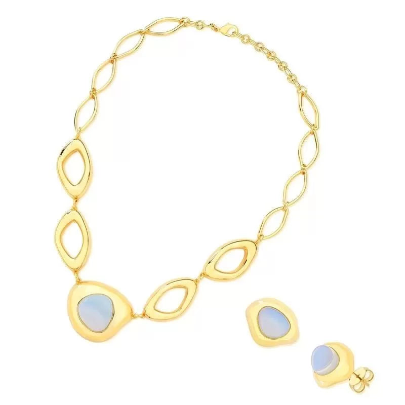 Gold Plated Necklace and Earring Set