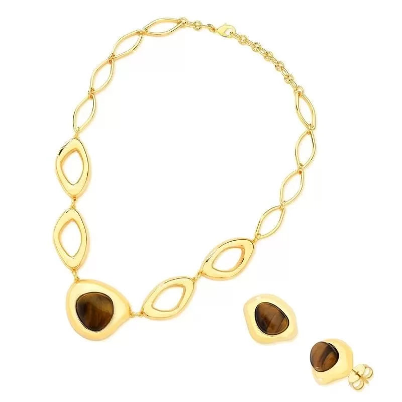 Gold Plated Necklace and Earring Set
