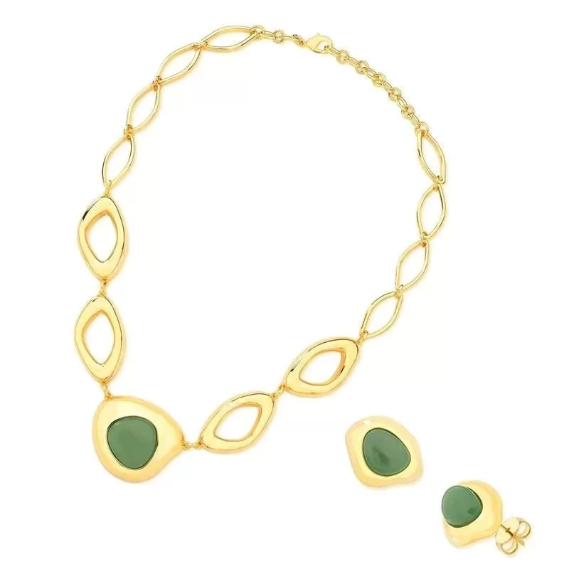 Gold Plated Necklace and Earring Set