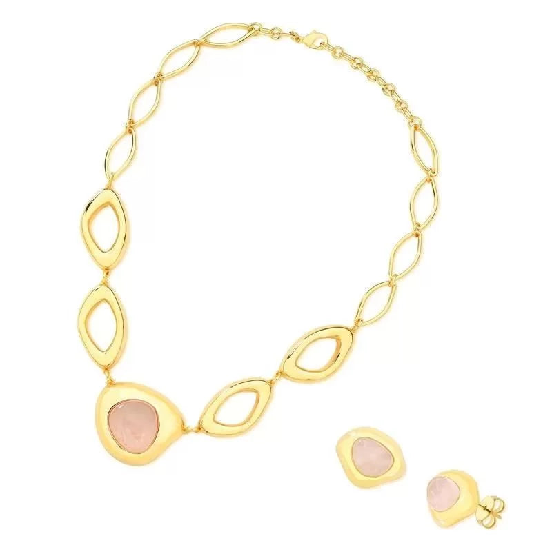 Gold Plated Necklace and Earring Set