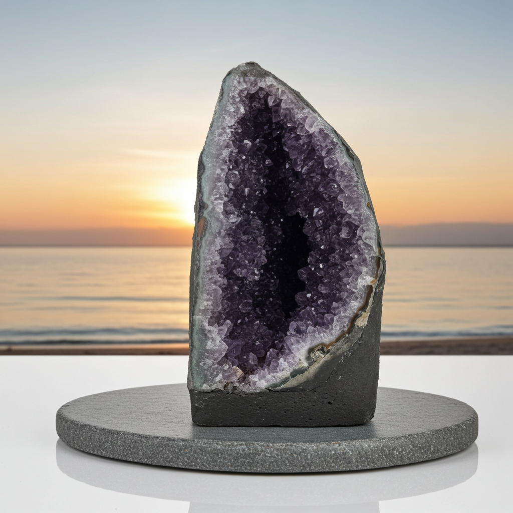 Capela em Ametista Bruta Drusa - Geodo de Ametista 1,10 Kgs, Super Special - Escolha o Modelo