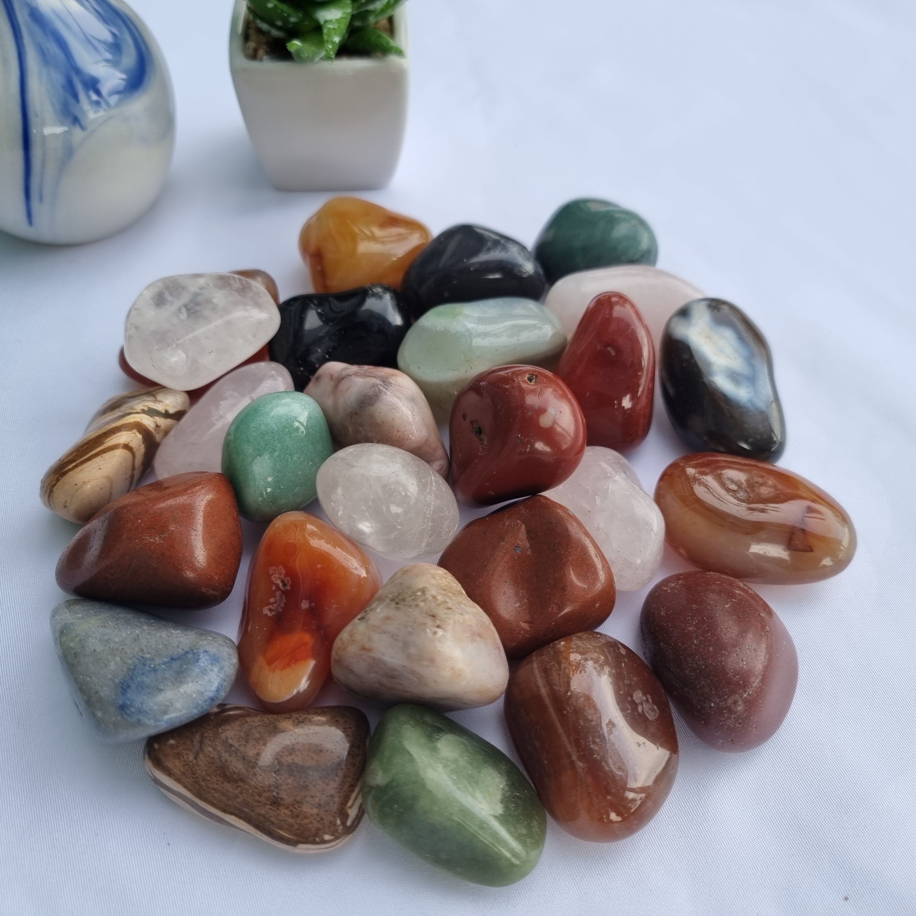 Piedras Rodadas Naturales Surtidas Pulidas 3,5 a 4,5 cm Cantidad 1 kg Mejor Calidad