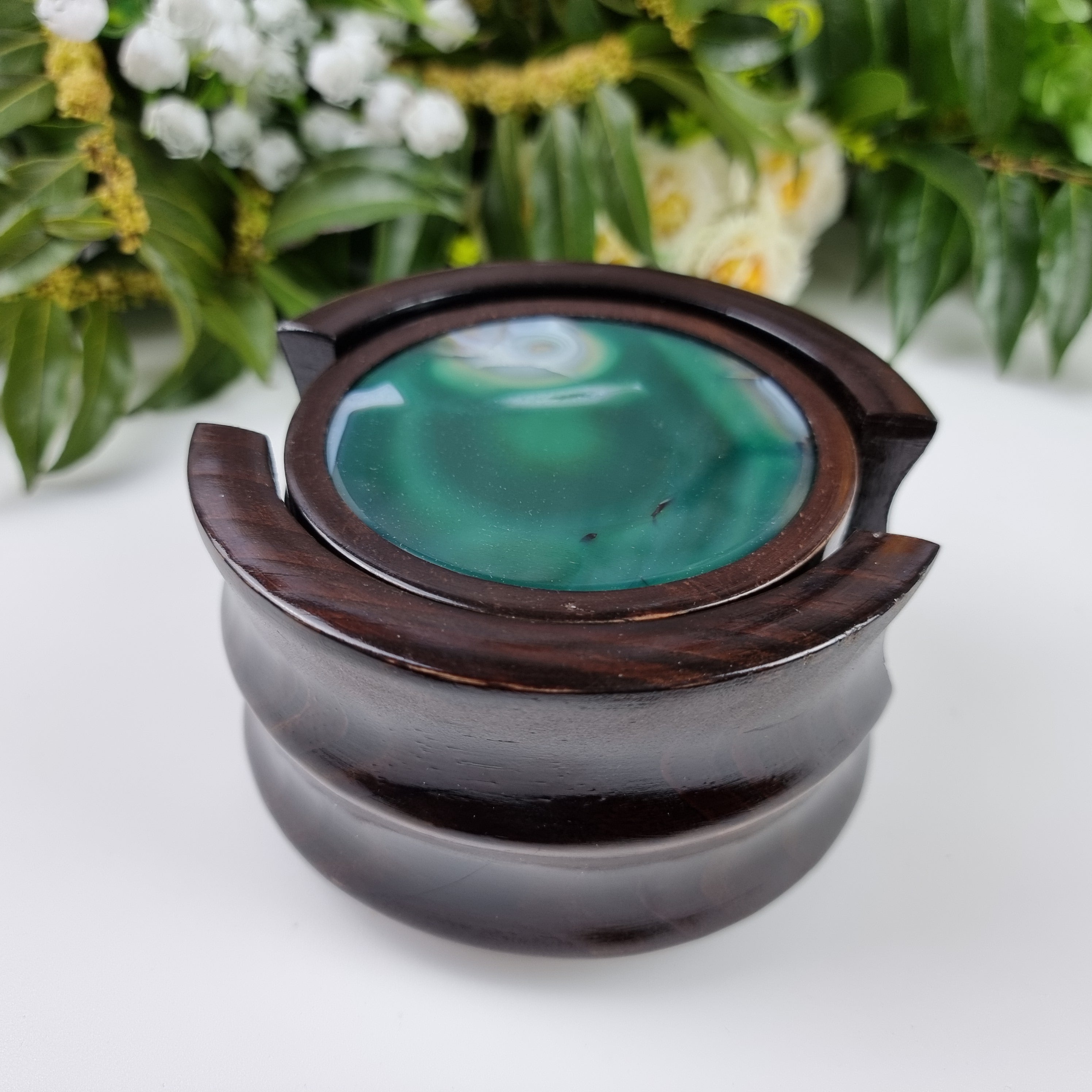 Posavasos de ágata KIT con base de madera 6 unidades piedras naturales 1,60 kg Special
